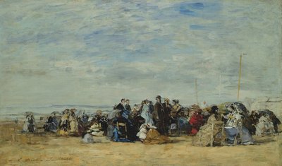 The Beach at Trouville, 1866 by Eugene Louis Boudin